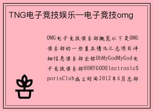 TNG电子竞技娱乐—电子竞技omg
